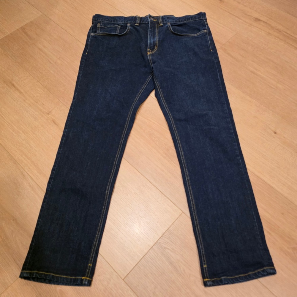 Prana Mens Straight Fit Jeans 36x30 Dark Wash Indigo Organic Cotton Stretch Gorp